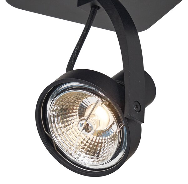 Spot de tavan de design negru GU10 70mm rotativ și înclinabil - Vo