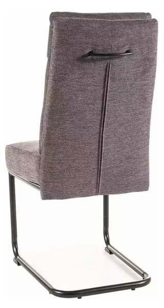 Scaun BERRY, gri inchis/negru, stofa/metal, 44x44x97 cm