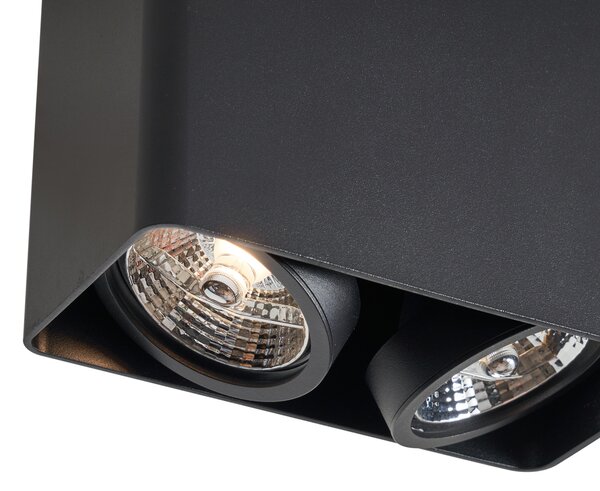Spot de design negru, montat la suprafață, GU10 70mm, cu 2 lumini, rotativ și înclinabil - Vox