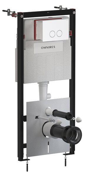 Omnires Eco Flush Set Strongframe + Minimal cadru ascuns cu buton de acționare pentru vas wc suspendat STFWCECO1MRWM
