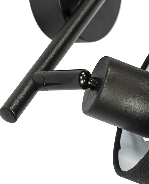 Spotlight de plafon negru cu abajur negru reglabil cu 2 lumini - Hetta