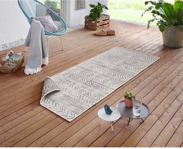 Covor adecvat pentru exterior NORTHRUGS Biri, 80 x 250 cm, gri-crem