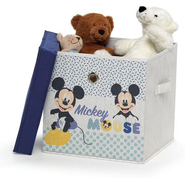 Cutie de depozitare cu capac din material textil pentru copii Domopak Disney Mickey, 30 x 30 x 30 x 30 cm