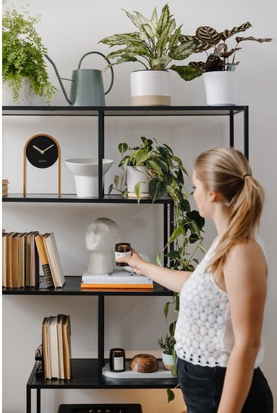 Bibliotecă neagră cu aspect de lemn de frasin 114x185 cm Seaford – Actona