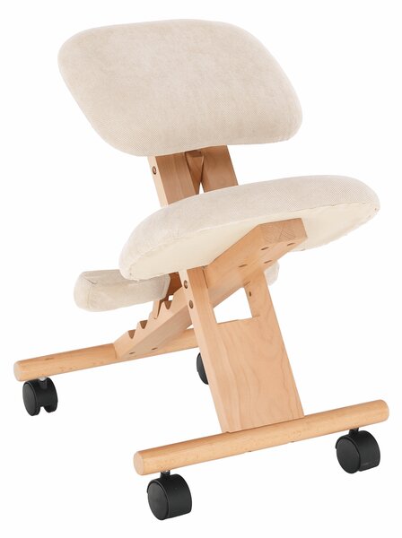 KONDELA Scaun tip kneeling ergonomic, crem / fag, GROCO