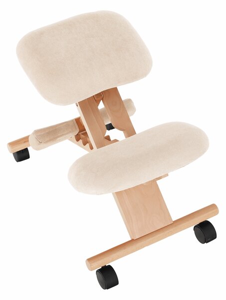 KONDELA Scaun tip kneeling ergonomic, crem / fag, GROCO