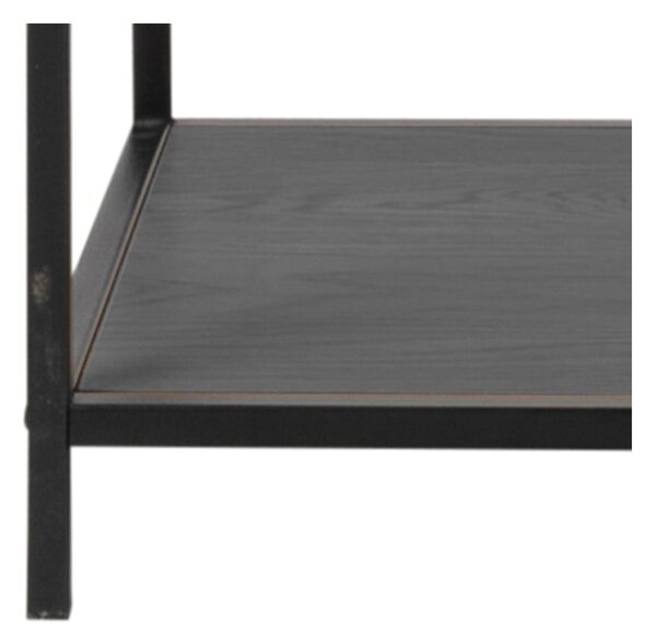 Bibliotecă neagră cu aspect de lemn de frasin 114x185 cm Seaford – Actona