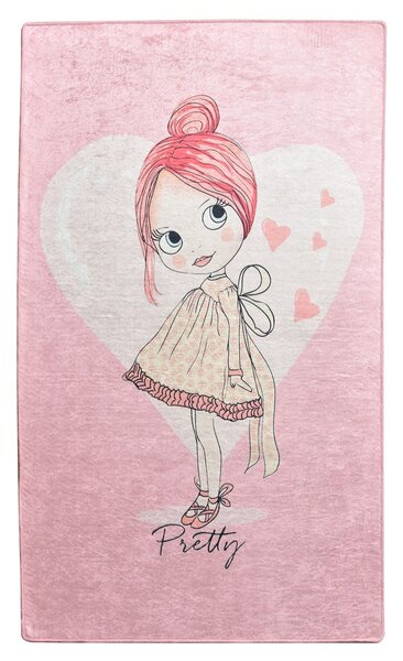 Covor antiderapant pentru copii Conceptum Hypnose Pretty, 140 x 190 cm, roz
