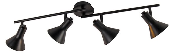 Spotlight modern negru cu auriu 4 lumini - Magno
