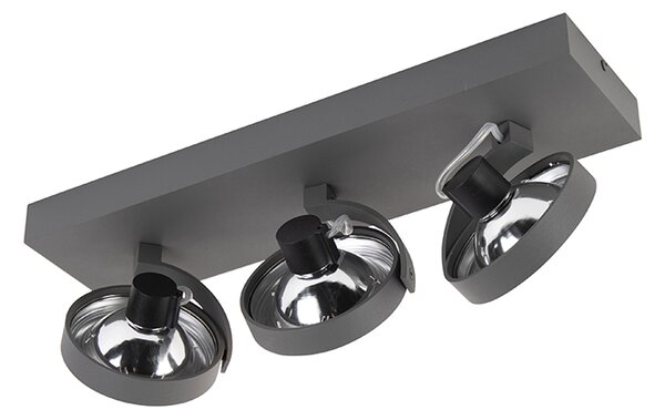 Spotlight de design gri reglabil cu 3 lumini - Go