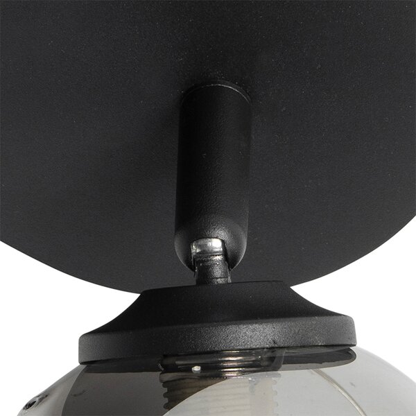 Spotlight modern negru cu sticlă fumurie 2 lumini - Atena