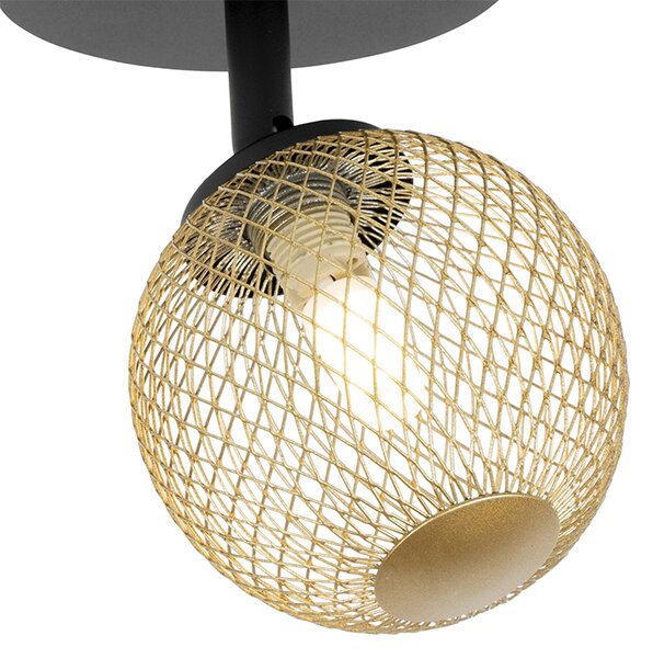 Spotlight negru cu auriu reglabil - Athens Wire