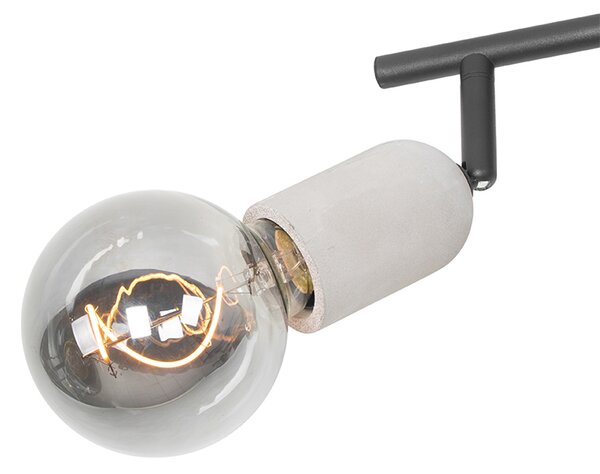 Spotlight industrial negru cu beton 2 lumini - Pedra