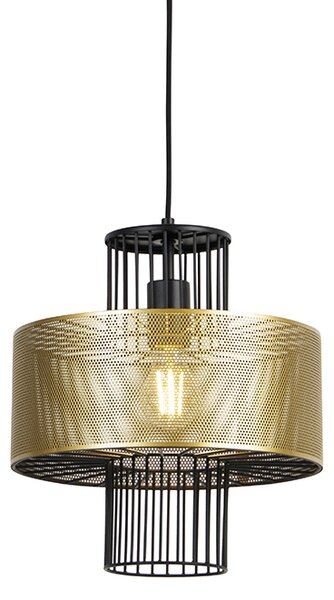 Lampă suspendată design auriu cu negru 30 cm - Tess
