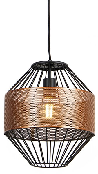 Lampă suspendată de design cupru cu negru 30 cm - Mariska