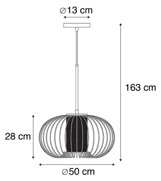 Lampă suspendată de design aurie cu negru 50 cm - Marnie