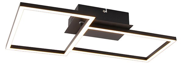 Plafoniera pătrată neagră cu dimmer 3 trepte - Plazas Novo