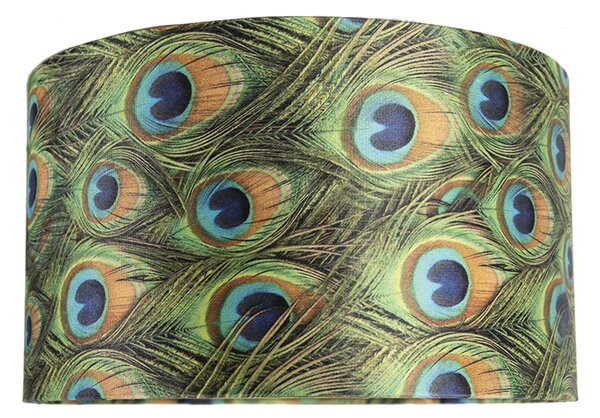 Abajur din catifea cu design de păun 35/35/20 cu interior auriu