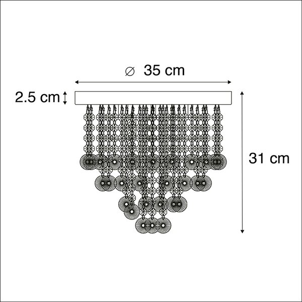 Plafoniera clasică auriu/alamă 35 cm - Medusa