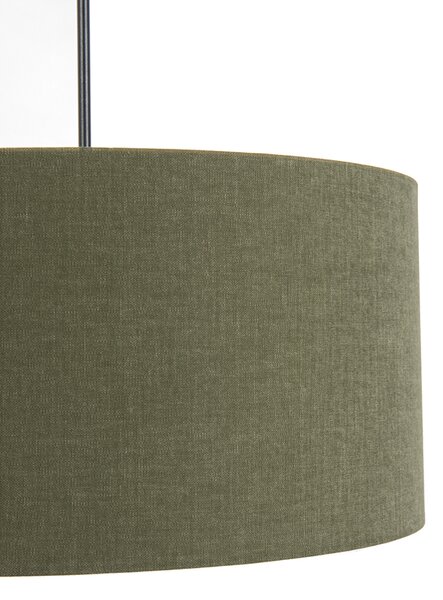 Lampă suspendată neagră cu abajur verde 50 cm - Combi 1