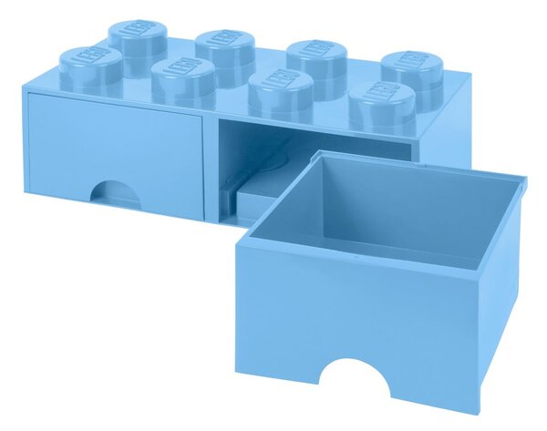 Cutie de depozitare cu 2 sertare LEGO®, albastru deschis