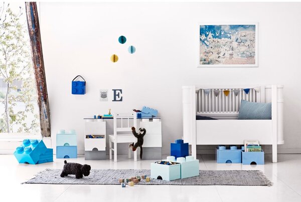 Cutie de depozitare cu 2 sertare LEGO®, albastru deschis