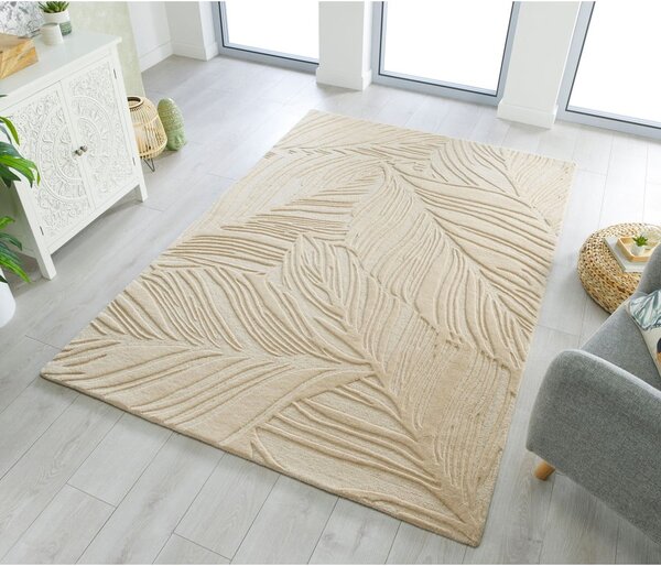 Covor din lână Flair Rugs Lino Leaf, 120 x 170 cm, bej
