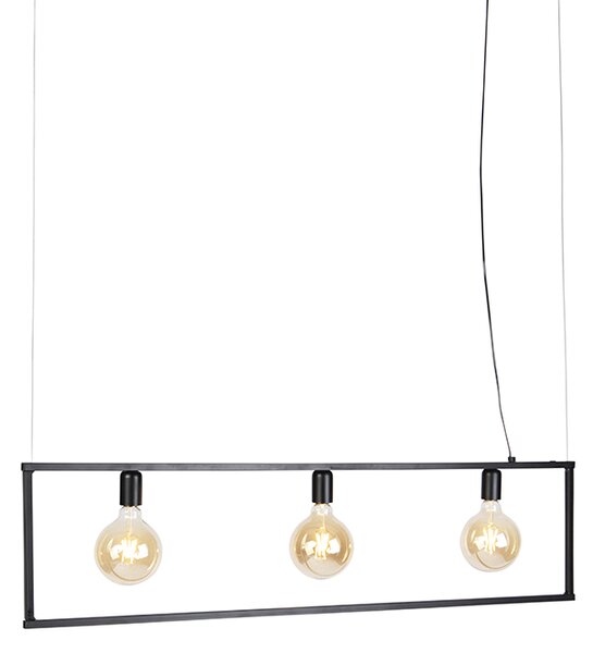 Lampă modernă suspendată neagră cu 3 lumini - Cage simplă