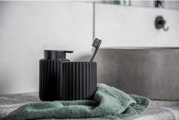 Dozator din ceramică pentru săpun Wenko Belluno, negru