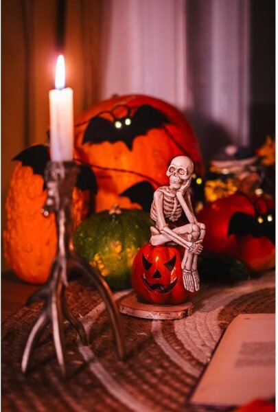 Lanț LED decorativ HALLOWEEN Retlux 10xLED/2xAA/alb cald 1,3m lilieci