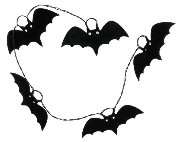 Lanț LED decorativ HALLOWEEN Retlux 10xLED/2xAA/alb cald 1,3m lilieci