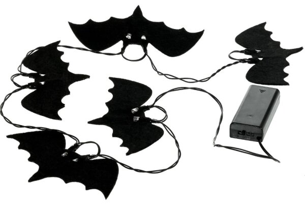 Lanț LED decorativ HALLOWEEN Retlux 10xLED/2xAA/alb cald 1,3m lilieci