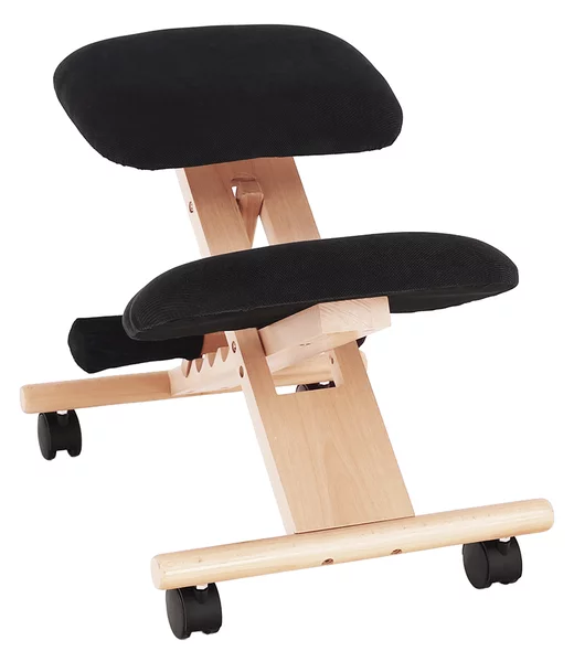 KONDELA Scaun genunchi ergonomic, negru / fag, GROCO