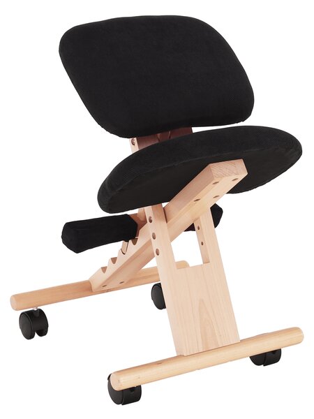 KONDELA Scaun genunchi ergonomic, negru / fag, GROCO