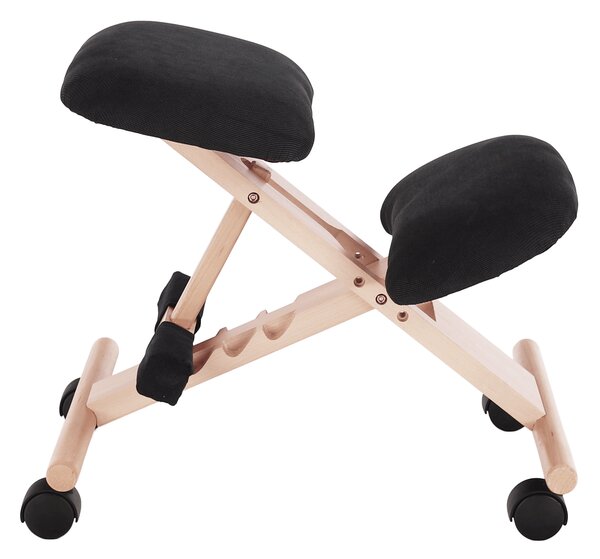 KONDELA Scaun genunchi ergonomic, negru / fag, GROCO