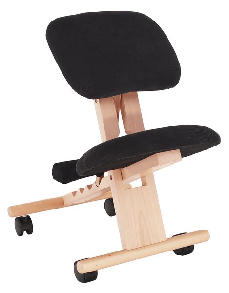KONDELA Scaun genunchi ergonomic, negru / fag, GROCO