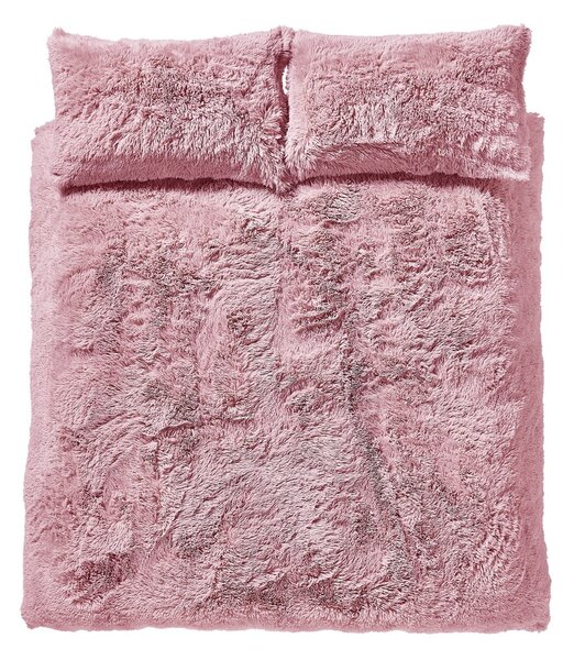 Lenjerie roz pentru pat dublu/extinsă 230x220 cm Cuddly Deep Pile - Catherine Lansfield