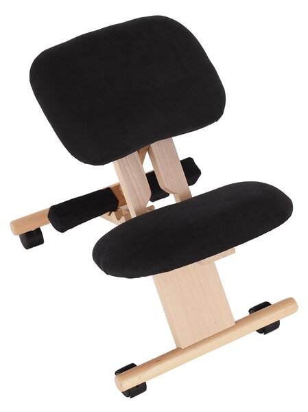 KONDELA Scaun genunchi ergonomic, negru / fag, GROCO