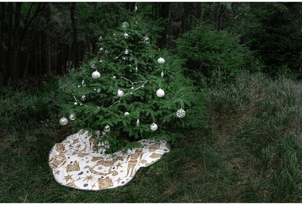 Covor din bumbac pentru bradul de Crăciun Butter Kings Goldan Nut Cracker, ø 130 cm