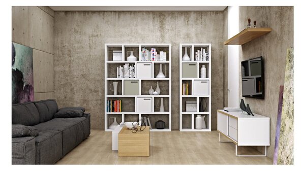 Bibliotecă albă 150x198 cm Berlin – TemaHome