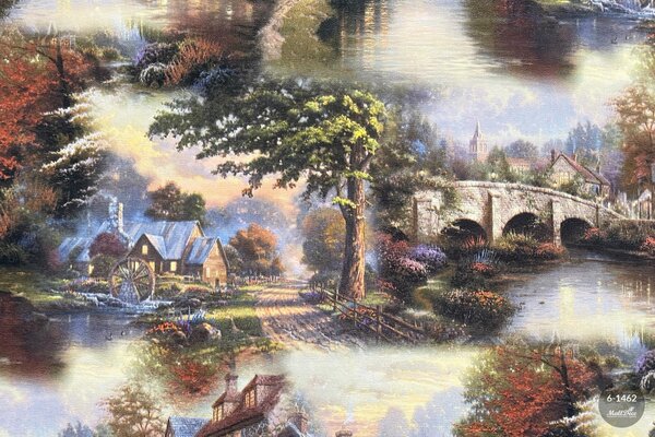 Tapet dormitor vinil 3D, multicolor, model Gradina