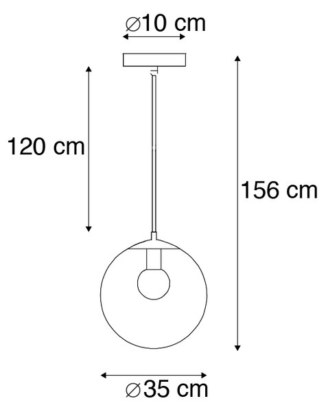 Lampă suspendată modernă transparentă de 35 cm - Pallon