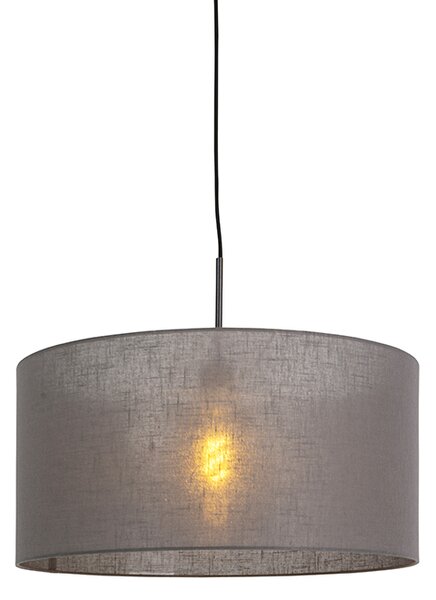 Lampă modernă suspendată neagră cu nuanță gri 50 cm - Combi 1