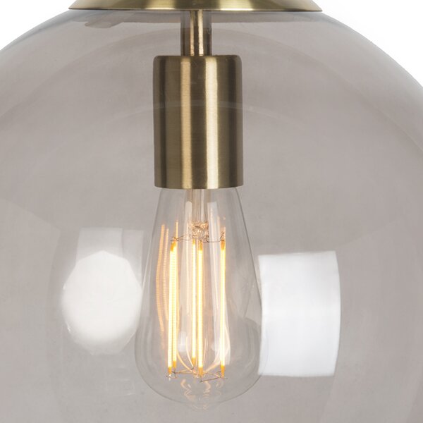 Lampa suspendata moderna alama cu sticla fum 30 cm - Ball