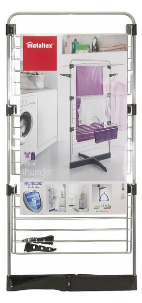 Uscător de rufe gri/argintiu 22 m Thunder – Metaltex