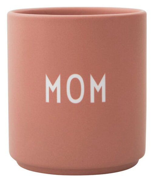 Cană roz/bej din porțelan 300 ml Mom – Design Letters