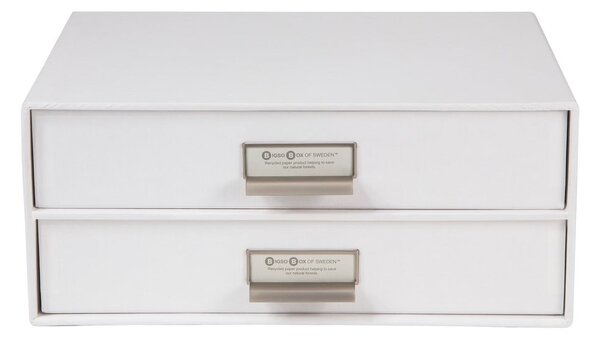 Organizator cu 2 sertare pentru documente Bigso Box of Sweden Birger, 33 x 22,5 cm, alb