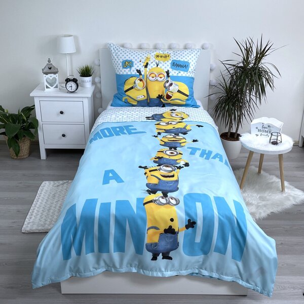 Lenjerie de pat copii din microfibra MINIONS 2 BLUE albastru Dimensiune lenjerie de pat: 70 x 90 cm | 140 x 200 cm