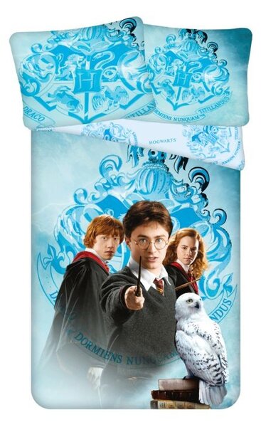 Lenjerie de pat microfibra copii HARRY POTTER HP217 albastru Dimensiune lenjerie de pat: 70 x 90 cm | 140 x 200 cm