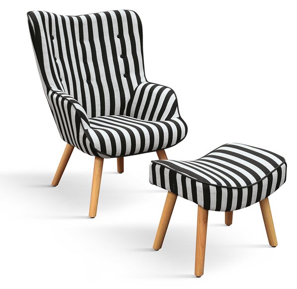 Fotoliu Patchwork, structura metalica, tesatura multicolora - NEGRU
